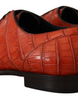 Dolce & Gabbana Exquisite Exotic Croc Leather Lace-Up Dress Shoes