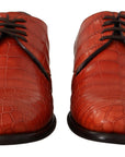 Dolce & Gabbana Exquisite Exotic Croc Leather Lace-Up Dress Shoes