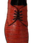 Dolce & Gabbana Exquisite Exotic Croc Leather Lace-Up Dress Shoes