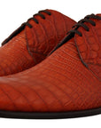 Dolce & Gabbana Exotic Orange Croc Leather Laceup Dress Shoes
