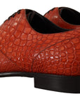Dolce & Gabbana Exotic Orange Croc Leather Laceup Dress Shoes