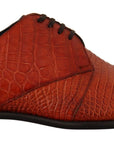 Dolce & Gabbana Exotic Orange Croc Leather Laceup Dress Shoes