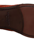 Dolce & Gabbana Exotic Orange Croc Leather Laceup Dress Shoes