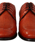 Dolce & Gabbana Exotic Orange Croc Leather Laceup Dress Shoes