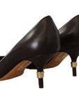 Dolce & Gabbana Elegant Brown Leather Heels Pumps