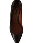 Dolce & Gabbana Elegant Brown Leather Heels Pumps