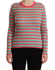 Dolce & Gabbana Elegant Striped Silk Crew Neck Pullover