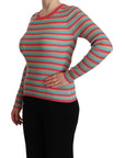 Dolce & Gabbana Elegant Striped Silk Crew Neck Pullover