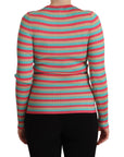 Dolce & Gabbana Elegant Striped Silk Crew Neck Pullover