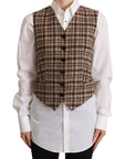 Dolce & Gabbana Elegant Checkered V-Neck Sleeveless Vest Top