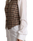Dolce & Gabbana Elegant Checkered V-Neck Sleeveless Vest Top