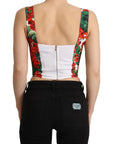 Dolce & Gabbana Elegant Red Cropped Top with Geranium Print