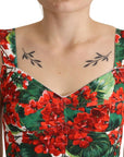 Dolce & Gabbana Elegant Red Cropped Top with Geranium Print