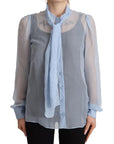 Dolce & Gabbana Elegant Silk Ascot Collar Blouse