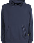 Yes Zee Blue Cotton Blend Hooded Sweatshirt with Front Pocket