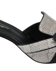 Dolce & Gabbana Crystal-Embellished Exotic Leather Sandals