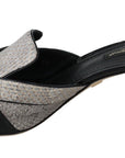 Dolce & Gabbana Crystal-Embellished Exotic Leather Sandals