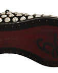 Dolce & Gabbana Elegant Crystal-Embellished Lace-Up Flats