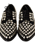 Dolce & Gabbana Elegant Crystal-Embellished Lace-Up Flats