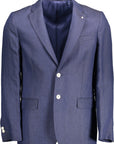 Gant Blue Linen Men Jacket