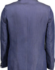 Gant Blue Linen Men Jacket