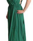 Dolce & Gabbana Elegant Deep Green Sleeveless A-Line Dress
