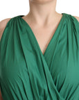 Dolce & Gabbana Elegant Deep Green Sleeveless A-Line Dress