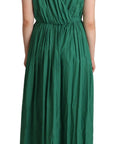 Dolce & Gabbana Elegant Deep Green Sleeveless A-Line Dress