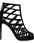 Dolce & Gabbana Elegant Black Suede Heels Sandals