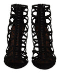Dolce & Gabbana Elegant Black Suede Heels Sandals