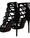 Dolce & Gabbana Elegant Black Suede Heels Sandals