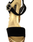 Dolce & Gabbana Baroque Velvet Heels in Black and Gold