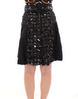 Dolce & Gabbana Black Crystal Embellished Masterpiece Skirt