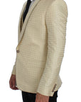 Dolce & Gabbana Sophisticated Beige Polka Dotted Blazer & Vest
