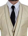 Dolce & Gabbana Sophisticated Beige Polka Dotted Blazer & Vest