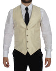 Dolce & Gabbana Sophisticated Beige Polka Dotted Blazer & Vest