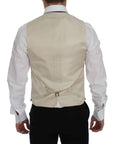 Dolce & Gabbana Sophisticated Beige Polka Dotted Blazer & Vest
