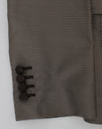 Dolce & Gabbana Elegant Brown Silk Two-Button Slim Blazer