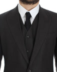 Dolce & Gabbana Elegant Gray Linen Slim Fit Blazer and Vest