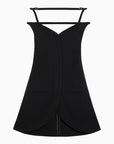 Courreges Courreges Courrèges Ellipse black viscose bustier mini dress