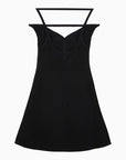 Courreges Courreges Courrèges Ellipse black viscose bustier mini dress