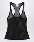 Courreges Courreges Courrèges Black mesh tank top in cotton