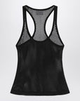 Courreges Courreges Courrèges Black mesh tank top in cotton