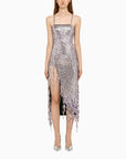 The Attico The Attico Lavender asymmetric dress with rhinestones