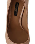 Dolce & Gabbana Elegant Nude Leather Kitten Heels Pumps