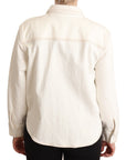 Levi's Elegant White Long Sleeve Collared Polo Top