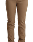 Jacob Cohen Elegant Brown Mid Waist Skinny Pants