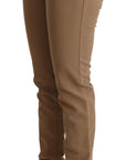 Jacob Cohen Elegant Brown Mid Waist Skinny Pants