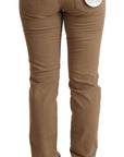 Jacob Cohen Elegant Brown Mid Waist Skinny Pants