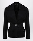The Attico The Attico Black wool single-breasted jacket with epaulettes